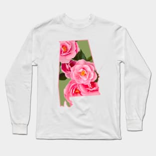 Alabama State Flower Camellia Long Sleeve T-Shirt